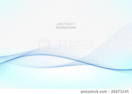 Abstract particle wave vector background, smooth curved fluid array dot shape.Blue abstract wave. 88873245