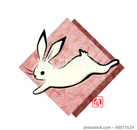 Rabbit square Japanese paper (red) Rabbit square Japanese paper (red) 88873529