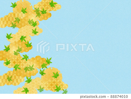 瓦府背景素材敖秋葉1片淺藍色 瓦府背景素材敖秋葉1片淺藍色 88874010
