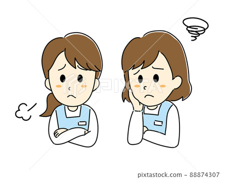 Long-term care / childcare worker women (worried) Long-term care / childcare worker women (worried) 88874307