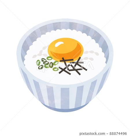 米飯在雞蛋上的插圖 米飯在雞蛋上的插圖 88874496