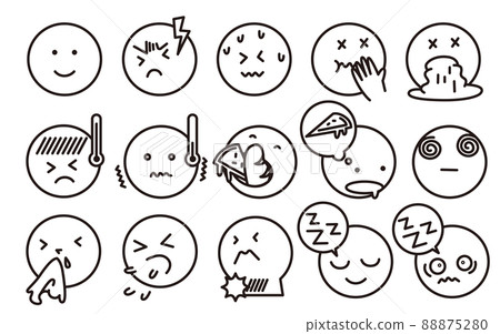 疾病症狀的矢量圖標集。 88875280