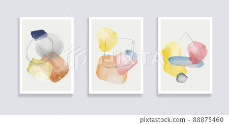 Abstract minimal hand painted compositions 88875460