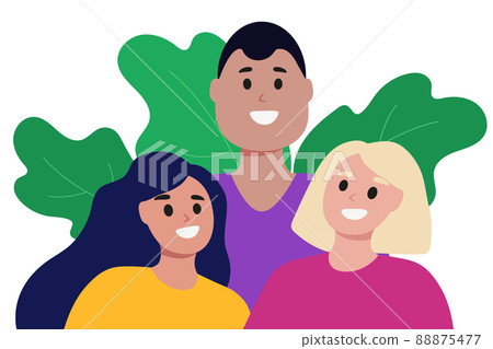Group of joyful people. Modern flat style vector illustration. 88875477