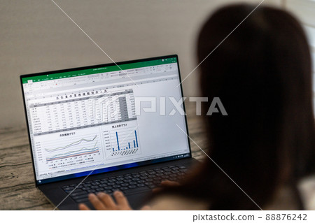 General affairs accounting office work sales office general office work staff spreadsheet graph 88876242