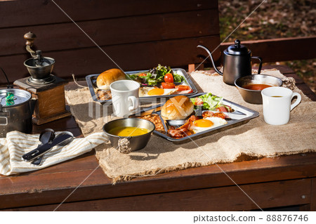 Outdoor cuisine Outdoor lunch at the cottage Outdoor cuisine Outdoor lunch at the cottage 88876746