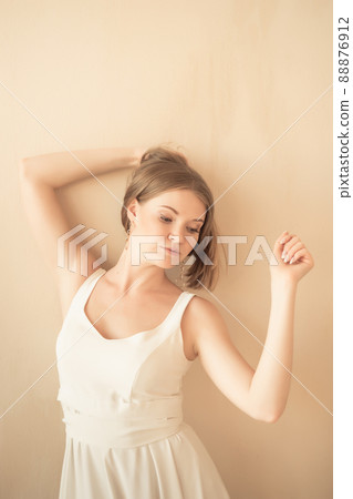 young girl posing and looking away young girl posing and looking away 88876912