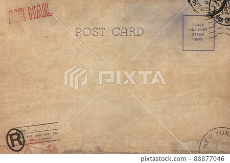 Backside of blank postcard with dirty stain 88877046