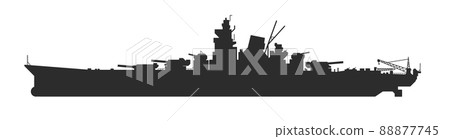 Navy warship silhouette active in war 88877745