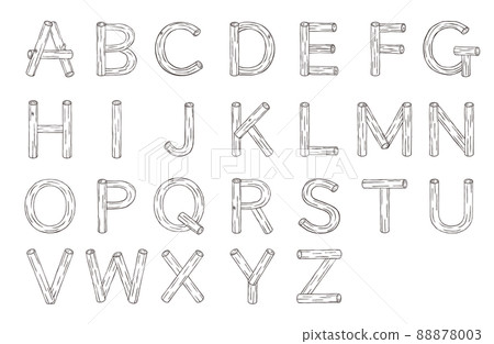 流行樹樁字符單色 ABC 88878003