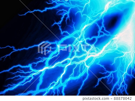 Illustration of blue lightning with the concept of science technology Illustration of blue lightning with the concept of science technology 88878042