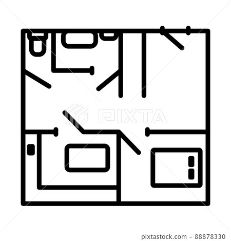 Icon Of Apartment Plan 88878330