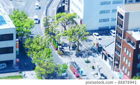 堺東站周邊的立體模型風格的街景 88878941