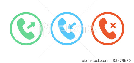 Phone call icons. Phone call, incoming, outgoing and missed icons. Vector Phone call icons. Phone call, incoming, outgoing and missed icons. Vector 88879670