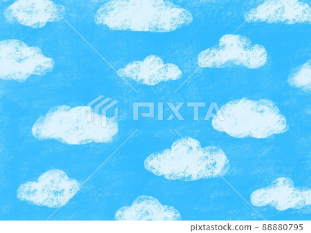 用蠟筆繪製的天空和雲彩圖案,背景材料 用蠟筆繪製的天空和雲彩圖案,背景材料 88880795