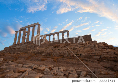 Cape Sounion and The Temple of Poseidon in Attica, Greece 88881734