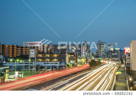 《愛知縣》名古屋街景，西區國道22號夜景 88882182