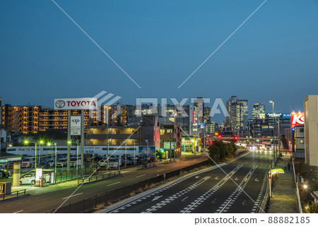 《愛知縣》名古屋街景，西區國道22號夜景 88882185