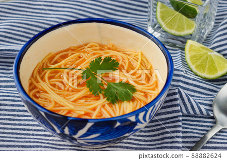 Mexican food sopa de ajo 88882624