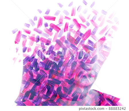 Paintography. Countless brush strokes combined with a portrait of a young man Paintography. Countless brush strokes combined with a portrait of a young man 88883242