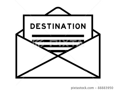 Envelope and letter sign with word destination as the headline Envelope and letter sign with word destination as the headline 88883950