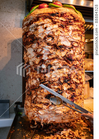 Making turkish Doner Kebab Istanbul street food Making turkish Doner Kebab Istanbul street food 88884328