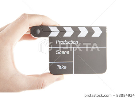 image of clapper board hand white background image of clapper board hand white background 88884924