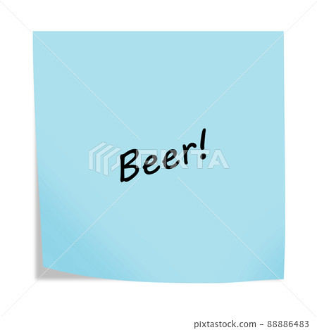Beer 3d illustration post note reminder on white with clipping path Beer 3d illustration post note reminder on white with clipping path 88886483