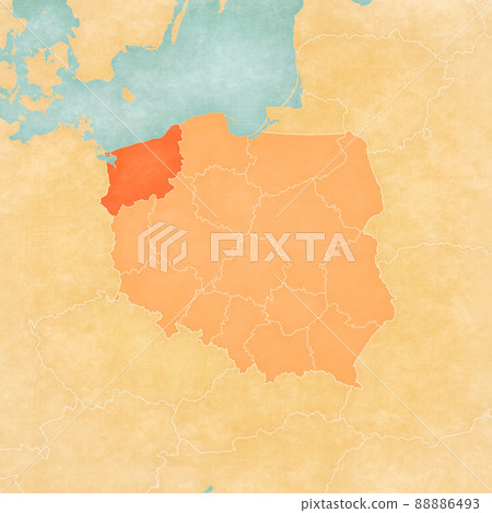 Map of Poland - West Pomerania 88886493