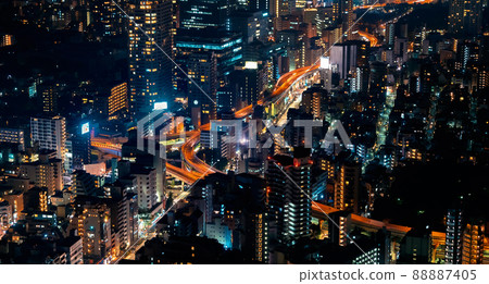 Tokyo cityscape aerial view 88887405