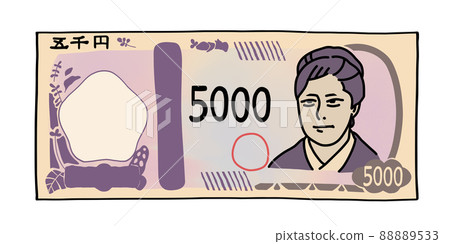 津田梅子的5000日元紙幣（正面） 88889533