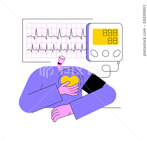 Blood pressure screening abstract concept vector illustration. Pharmacy screening facility, blood pressure self-check, clinical examination, health care service, testing program abstract metaphor. Blood pressure screening abstract concept vector illustration. Pharmacy screening facility, blood pressure self-check, clinical examination, health care service, testing program abstract metaphor. 88890601