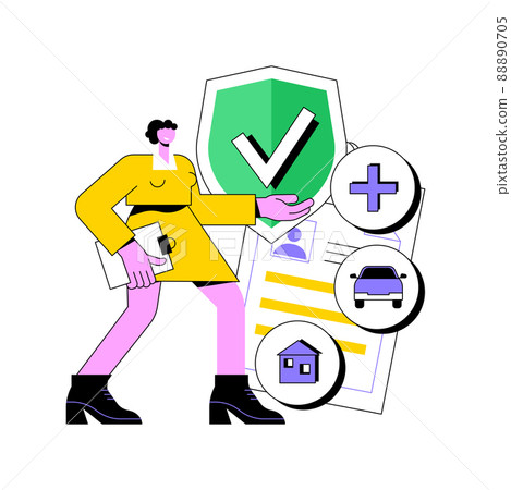 On-demand insurance abstract concept vector illustration. Online insurance policy, affordable personalized service, flexible price and term coverage, by-the-mile car insurance abstract metaphor. 88890705