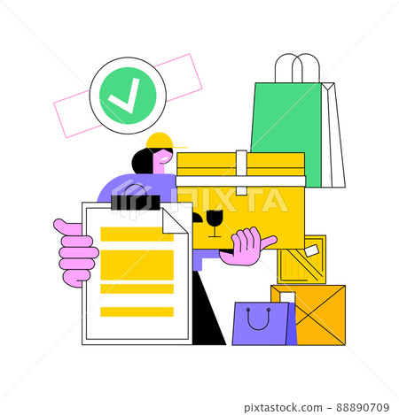 Authorized seller abstract concept vector illustration. Authorized retailer, official seller, manufacturer license, contracted brand representative, commercial partnership abstract metaphor. 88890709