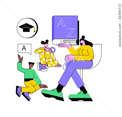 Early education abstract concept vector illustration. Pre-school children, learning, social and emotional development, day care, toddler creative skill, nursery school, abstract metaphor. Early education abstract concept vector illustration. Pre-school children, learning, social and emotional development, day care, toddler creative skill, nursery school, abstract metaphor. 88890713