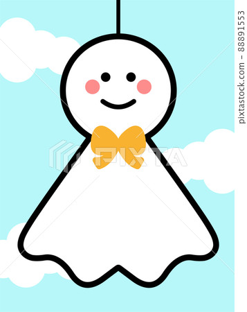 Illustration material of the sky and the teru teru bozu on the rainy season 88891553