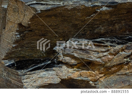 The mineral phlogopite. Close-up, background and texture of the mineral The mineral phlogopite. Close-up, background and texture of the mineral 88891555