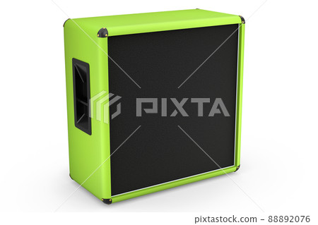 Classical electric and acoustic guitar amplifier isolated on white background. 3d render of amplifier for recording bass guitar in studio or rehearsal room 88892076