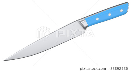 Chef's kitchen knife with a wooden handle isolated on white background. Chef's kitchen knife with a wooden handle isolated on white background. 88892386