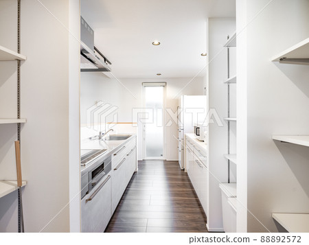 Beautiful kitchen with remodeled white tone 88892572
