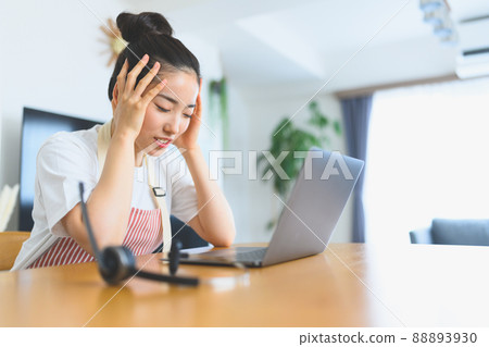 Housewife, PC and headset 88893930