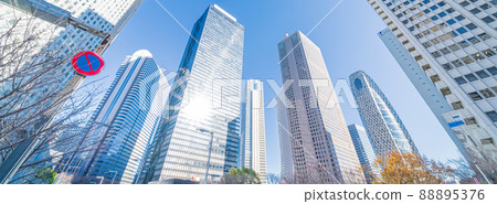Looking up at the buildings in Shinjuku Shinjuku, "Tokyo" 88895376