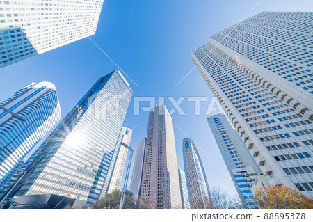 Looking up at the buildings in Shinjuku Shinjuku, "Tokyo" 88895378