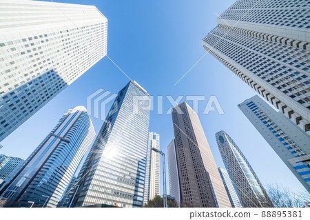 Looking up at the buildings in Shinjuku Shinjuku, "Tokyo" 88895381