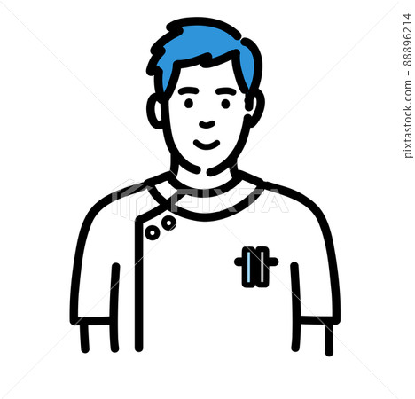 A young male nurse in a smiling lab coat 88896214