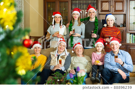 Happy big family celebrates Christmas Happy big family celebrates Christmas 88896239