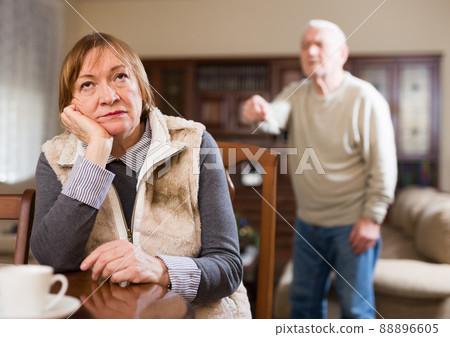 Elderly couple having conflict at home Elderly couple having conflict at home 88896605