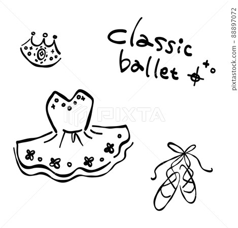 Ballet costume hand-drawn illustration material 88897072