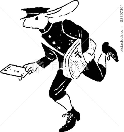 Mail carrier rabbit - Stock Illustration [88897364] - PIXTA