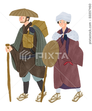 老旅行者手繪插畫 老旅行者手繪插畫 88897460